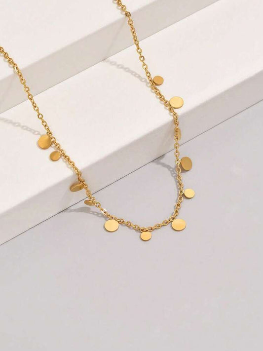 18K Gold Plated Stainless Steel Multi-Circle Necklace – Minimalist Jewelry For Women